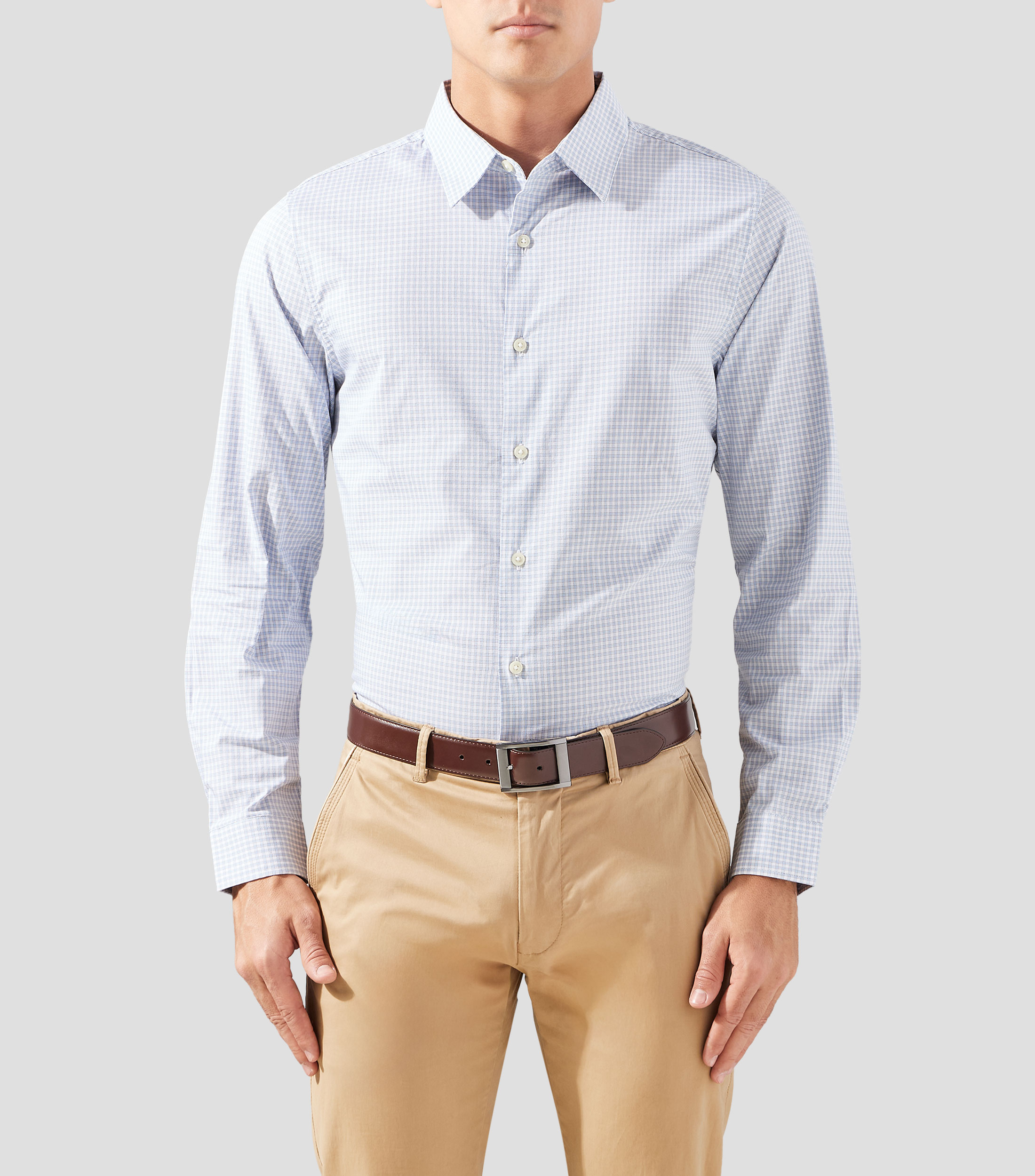 Camisa cuadros manga larga Hombre